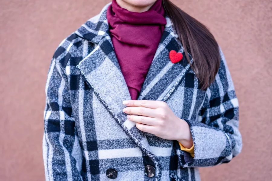 Woman layered winter fashion