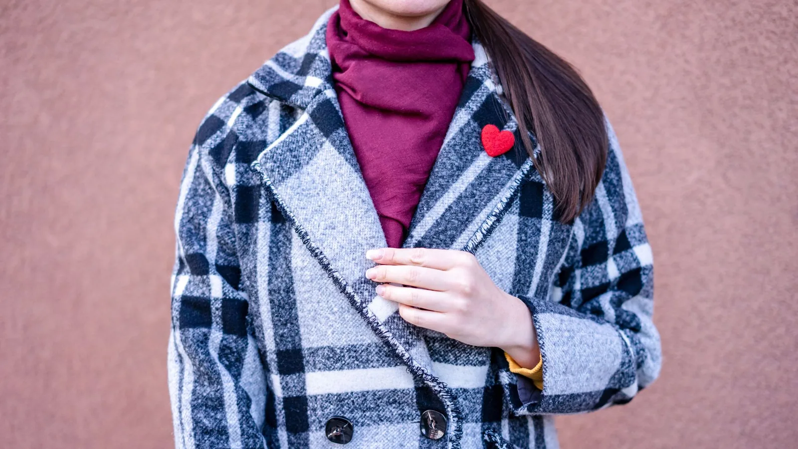 Woman layered winter fashion