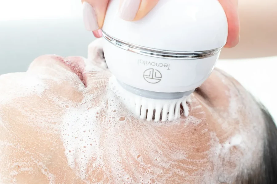 Skincare facial tool bright bathroom