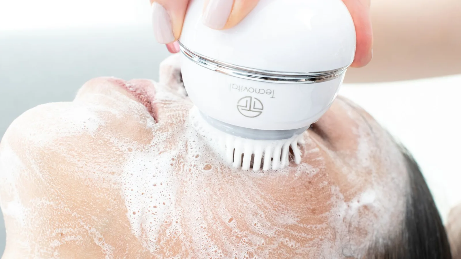 Skincare facial tool bright bathroom