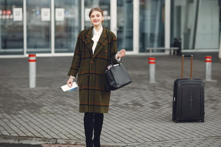 Stylish travel tote airport colourful