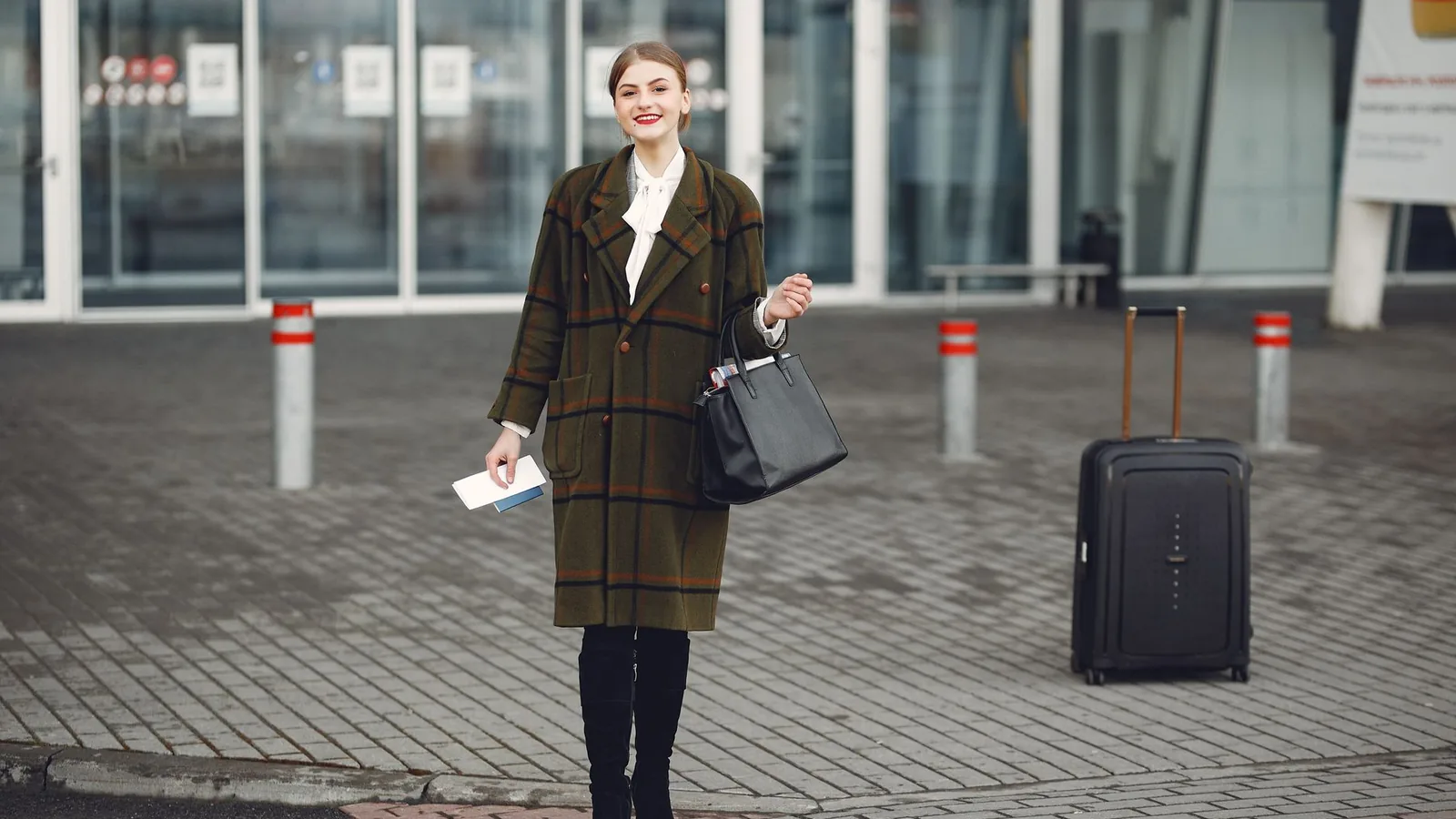 Stylish travel tote airport colourful