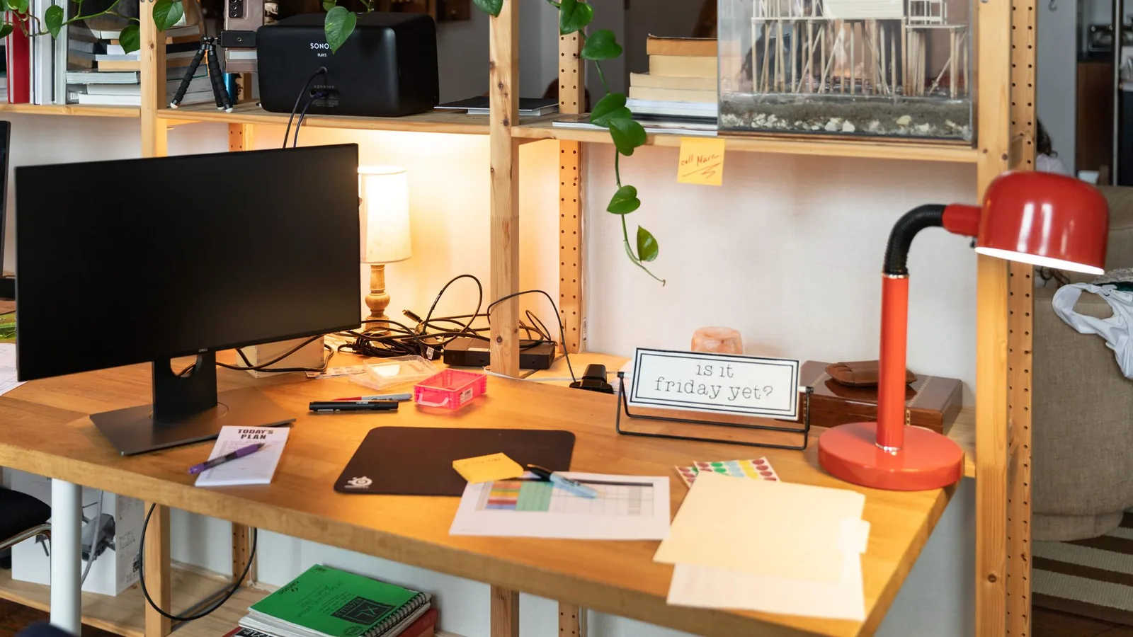 Desk lamp creative workspace