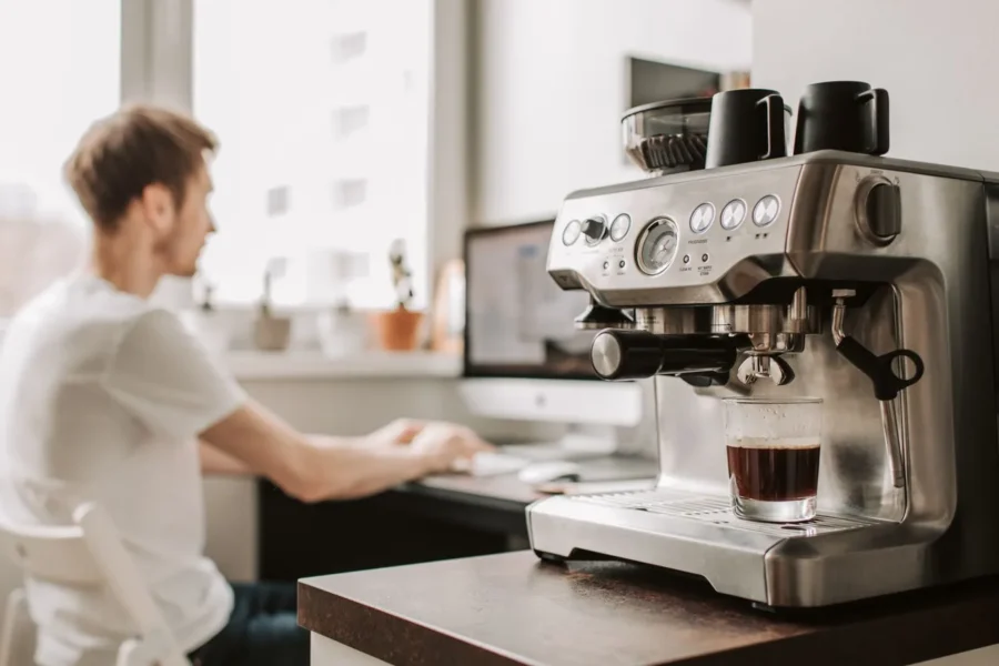 Bright home coffee setup colourful