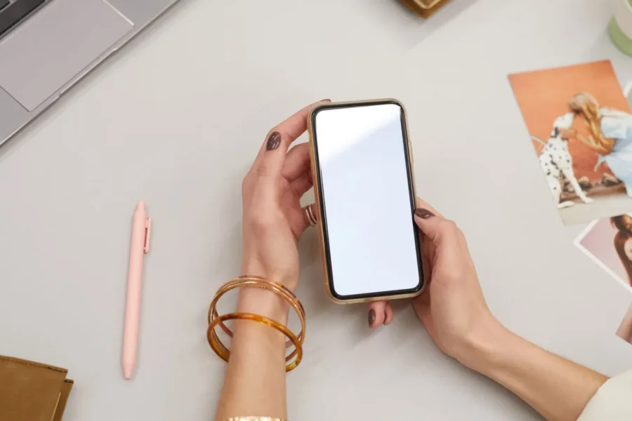 Smartphone desk lifestyle